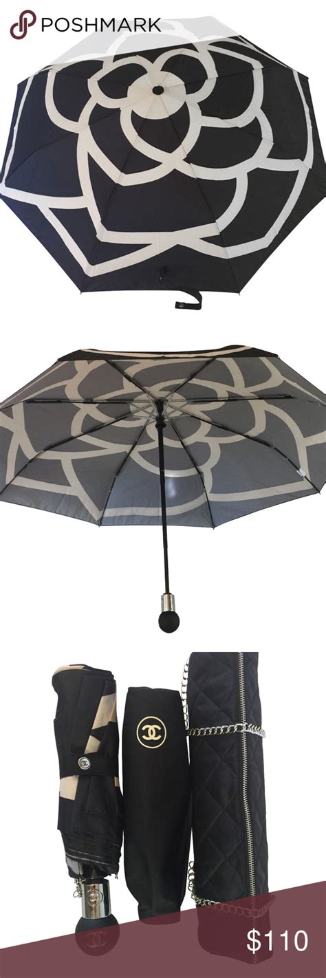 chanel umbrella|Chanel camellia umbrella.